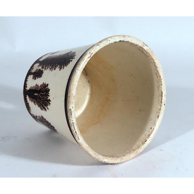 Dendritic Forest: English Mochaware Flower Pot For Sale - Image 9 of 9