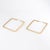 Modern 80s Vintage Square Hoop Earrings 1.25" 14k Gold Geometric Statement Jewelry, Pair For Sale - Image 3 of 4