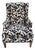 Sam Moore Upholstered Wingback Lounge Chair in Botanical Leaf Fabric For Sale