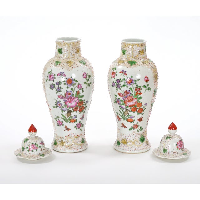 Traditional 19th Century Continental Style Hand Decorated Floral Details Covered Urn For Sale - Image 3 of 11