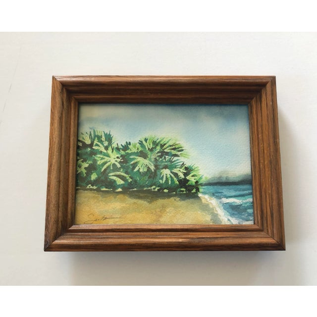 Framed Signed Original Watercolor Seascape by Nancy Smith For Sale - Image 4 of 4