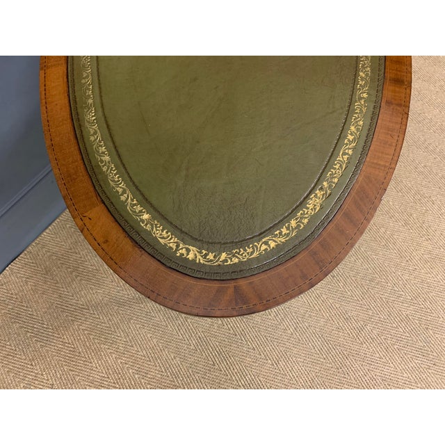 Edwardian Oval Mahogany Writing Table, 1900s For Sale - Image 13 of 14
