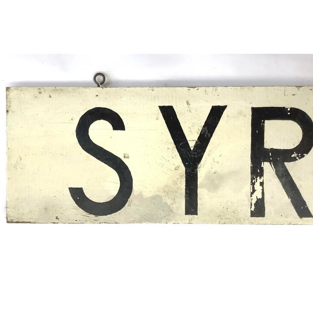 Vintage one sided hand lettered black and white wood Syrup sign found in Maine. Sign has original eye hooks for hanging....