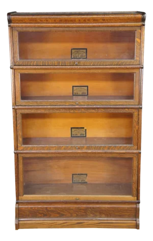 Antique Globe Wernicke Quartersawn Oak Mission Stacking Barrister Bookcase 58"