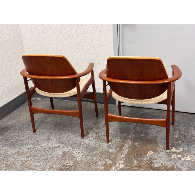 1960s Circa 1960's Hovand-Olsen for Jutex Furniture Danish Armchairs, Pair For Sale - Image 5 of 12