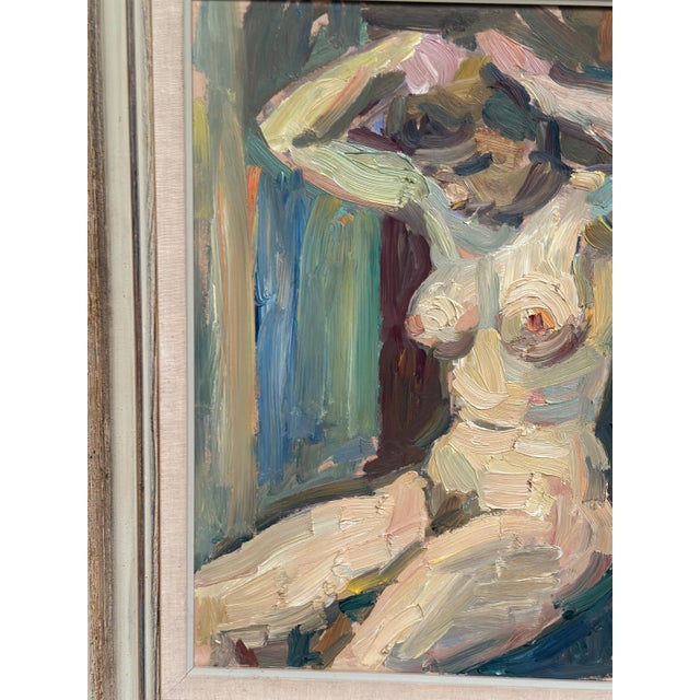 Gunnar Christenson, Nude Figurative Composition, 1950s, Oil Painting on Panel, Framed For Sale - Image 4 of 17