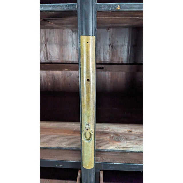 Antique Chinese Qing Dynasty Black Lacquer Elm Wedding Cabinet Armoire Wardrobe For Sale - Image 9 of 15