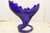 1970s Cobalt Blue Blown Glass American Cornucopia Gondola Centerpiece Vase For Sale - Image 11 of 16