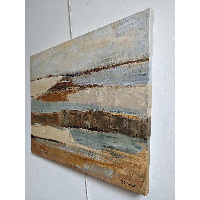 Contemporary Entre Deux Rives, Contemporary Abstract Seascape Oil Painting, Framed by Sophie Dumont For Sale - Image 3 of 9
