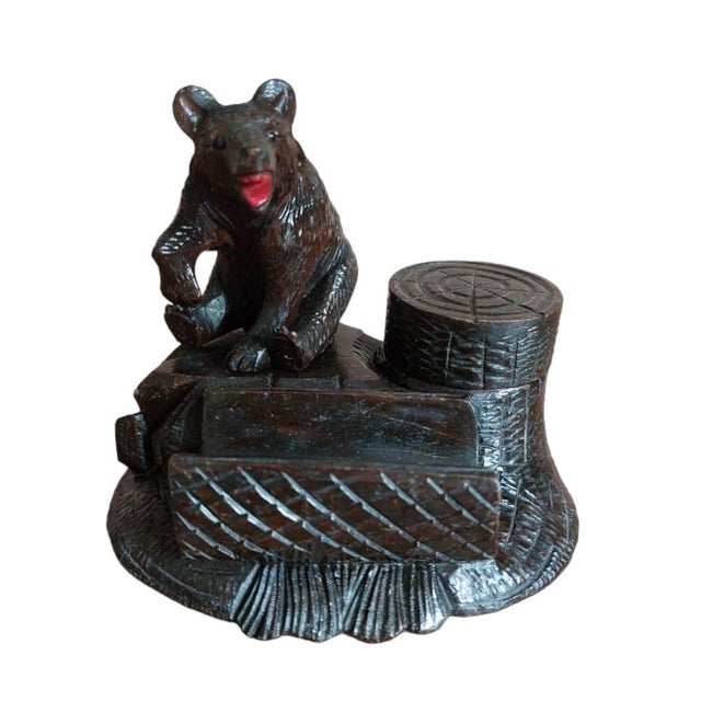 Black Forest Inkwell Bear, 1950s For Sale - Image 3 of 6