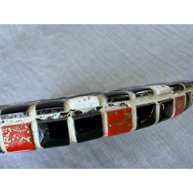 Mid 20th Century Mid Century Modern Mosaic Tile Footed Wood Trivet For Sale - Image 14 of 14