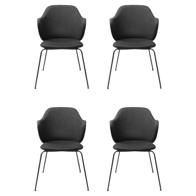 Dark Grey Jupiter Chairs by Lassen, Set of 4 For Sale