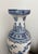 Vintage Hand-Painted Chinoiserie Floor Vase With Blue & White Floral and Avian Motif For Sale - Image 12 of 12