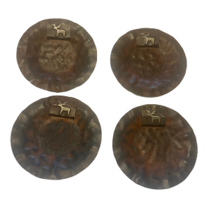 Jan Barboglio Moose Metal Plates 4 Piece Set Rustic Handcrafted Wildlife Decor Collection
