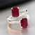 Natural Dual Ruby Diamond Ring 6.5 14k W Gold 5.02 TCW Certified For Sale - Image 4 of 12