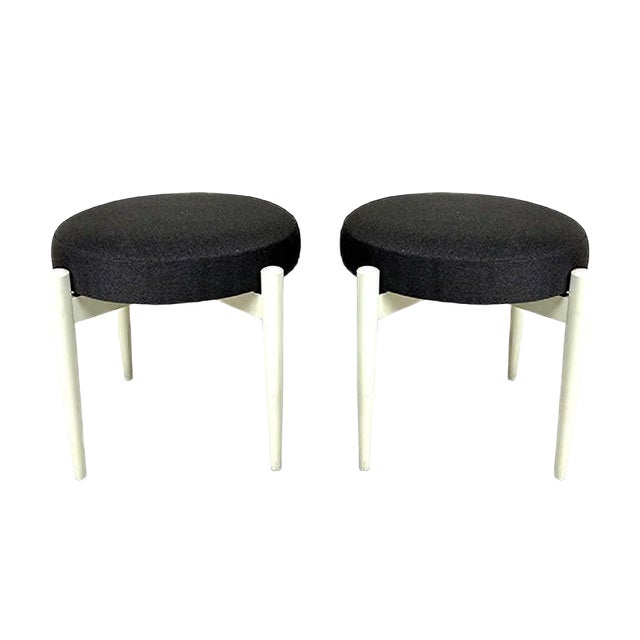 Set of Mid-Century Scandinavian Wooden Stools For Sale