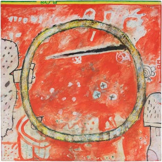 Martin Bradley, Red Image, 1974, Oil on Plywood For Sale