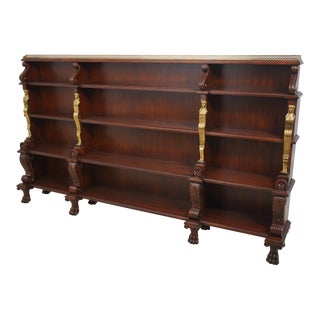 Maitland Smith Large Brass Mounted Mahogany Bookcase For Sale