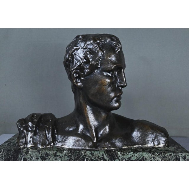 Metal Victor Demanet, Bust of a Man, 20th Century, Bronze For Sale - Image 7 of 18