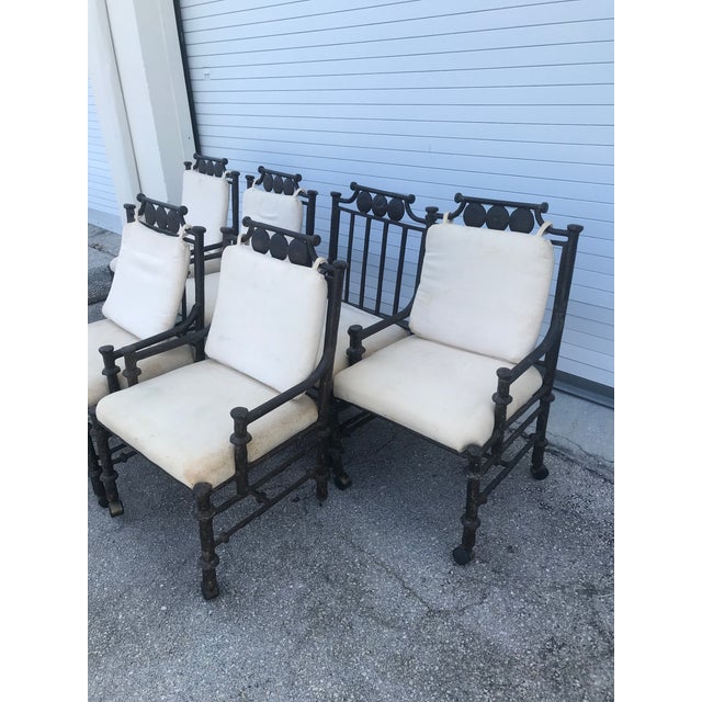 Set Of 6 Kessler Lane Solid Cast Iron Heavy Outdoor Patio Chairs Chairish