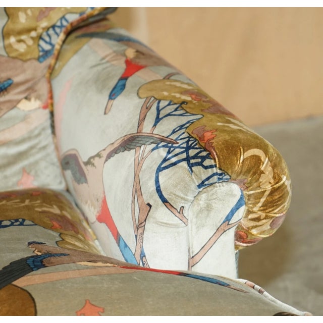New George Smith "Flying Ducks" Upholstered Armchairs & Ottoman Footstool For Sale - Image 11 of 18