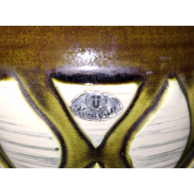 Vintage Ceramic Vase with Relief Decoration in Honeycomb Pattern by Übelacker-Keramik, 1970s For Sale - Image 3 of 5