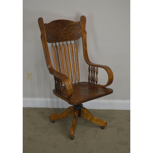 Antique Victorian Press Back Swivel Office Chair Chairish