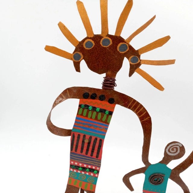 Abstract Abstract Metal Family Sculpture Ooak Vintage Bill Finks Brutalist Primitive Home Decor For Sale - Image 3 of 12