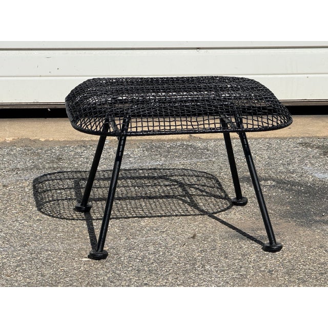 Russell Woodard Mid-Century Modern Russell Woodard Sculptura Outdoor Wrought Iron Ottoman/Stool For Sale - Image 4 of 8