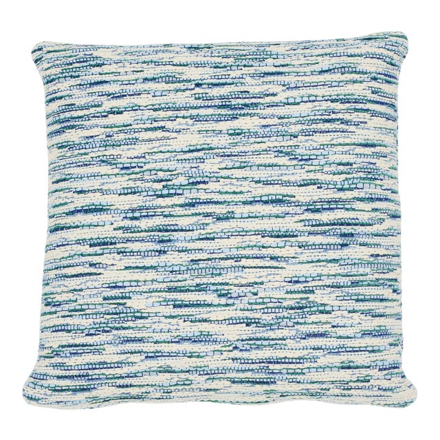 Schumacher Walker 24" Pillow in Blues For Sale