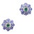 Tanzanite, Emerald and Diamond Stud Earrings For Sale