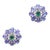 Tanzanite, Emerald and Diamond Stud Earrings, 2 Pieces For Sale