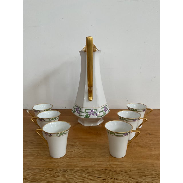 Ceramic 1960s Raynaud (Raynaud & Co.) Limoges Chocolate/Coffee Set - 7 Piece For Sale - Image 7 of 17