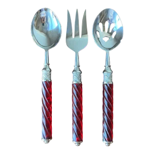 1980s Lenox Holiday Jewel 3-Piece Serving Set