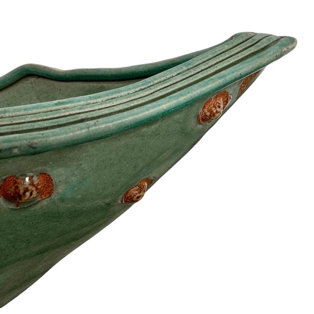 Late 20th Century Seafoam Turquoise Ceramic Vessel on Plinth For Sale In Austin - Image 6 of 12