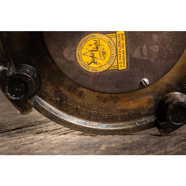 Vintage Brass Sight Light Lamp For Sale - Image 9 of 10