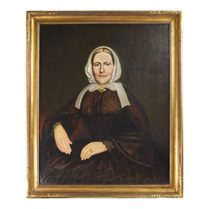1857 Portrait of a Lady Original Oil on Canvas American Attributed to Moses. B. Russell Pinxt New York