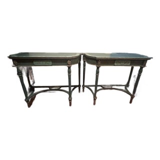 Maitland Smith Pair of Condole Tables For Sale