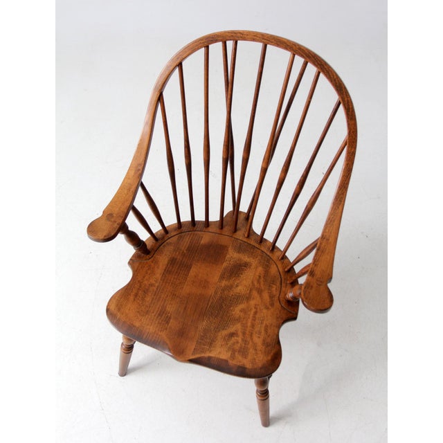American Antique American Windsor Brace Back Armchair For Sale - Image 3 of 13
