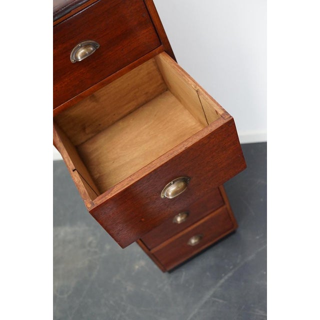 Mid-Century Dutch Industrial Mahogany Apothecary Cabinet For Sale - Image 12 of 17