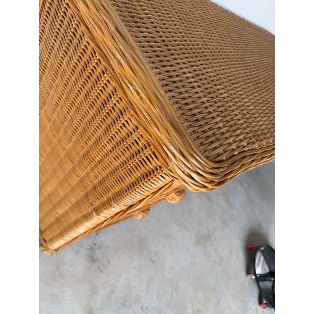 Vintage Coastal Organic Woven Rattan Six-Drawer Dresser For Sale - Image 12 of 12