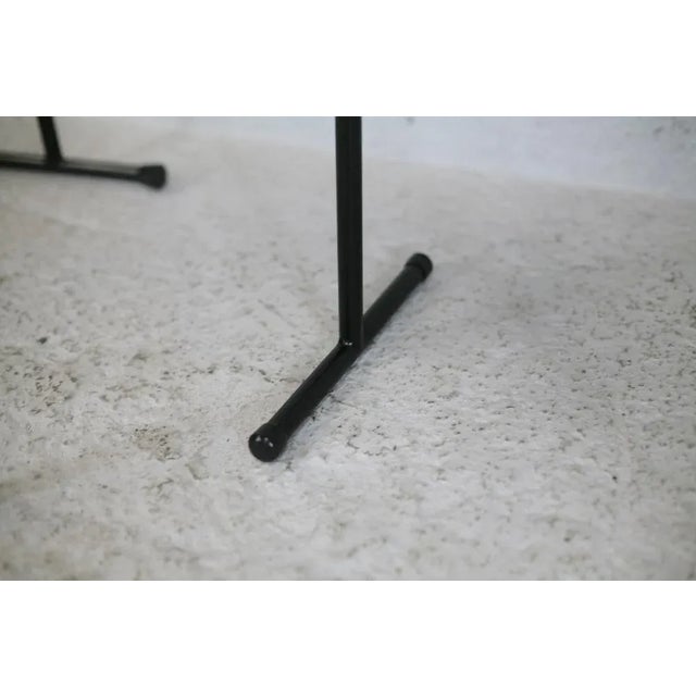 French Steel and Leather Armchairs, 1980s, Set of 3 For Sale - Image 13 of 18