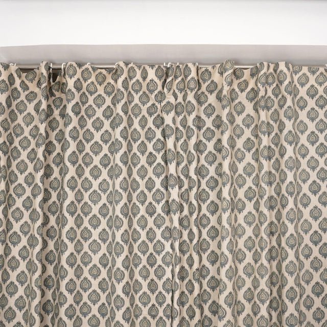 Fabdivine Viscose Linen Ring Curtain Handcrafted Block Print Elegance Size-54"x36" - Uday For Sale - Image 4 of 9