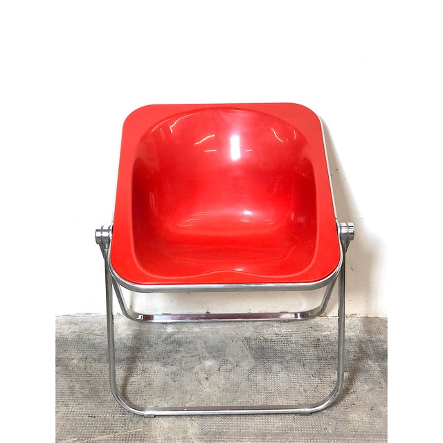 Metal Red Plona Armchairs by Giancarlo Piretti for Anonima Castelli, Italy, 1970s For Sale - Image 7 of 15