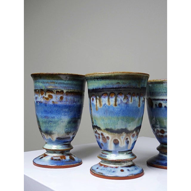 Vintage Glazed Ceramic Mazagrans, 1960s, Set of 5 For Sale - Image 10 of 17