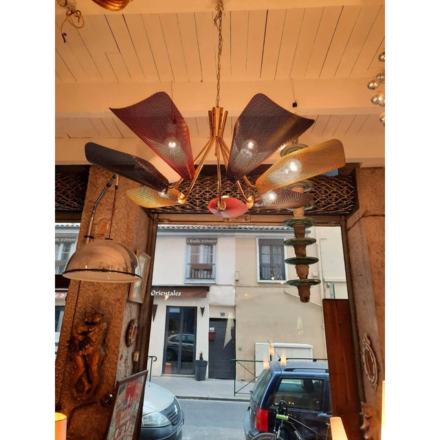 Mathieu Matégot French Chandelier Attributed to Mathieu Matégot For Sale - Image 4 of 10