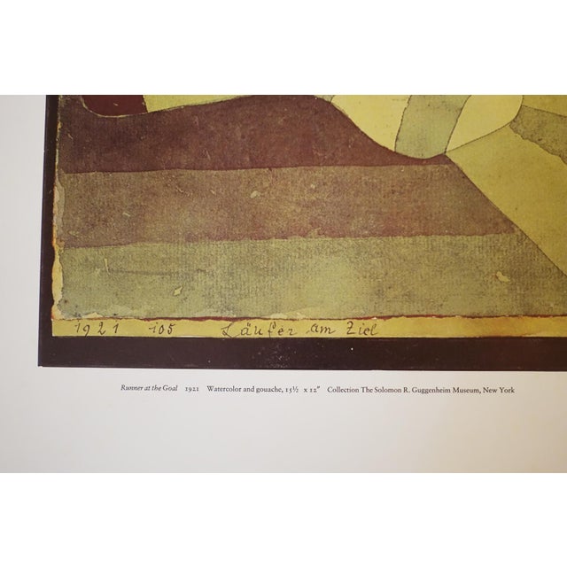 Paul Klee Vintage Paul Klee "Runner at the Goal - 1921" Lithograph Poster Guggenheim Museum 1977 For Sale - Image 4 of 6