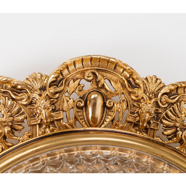 Metal 1950s Spanish Empire Gilt Bronze Eagle Flush Mount Ceiling Light For Sale - Image 7 of 15