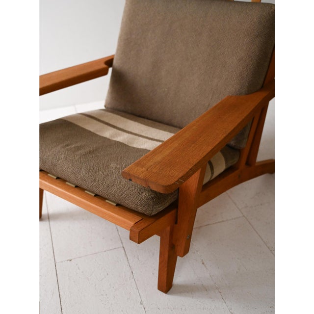 Wood Set of GE 375 Armchair with Ottoman by Hans J. Wegner for Getama, 1960s For Sale - Image 7 of 15