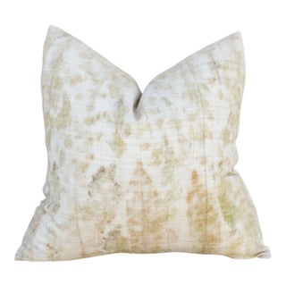 Vintage Sangla Leaf Printed Organic Silk Pillow For Sale
